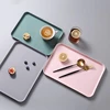 1PC Minimalist PP Plastic Tray Rectangular Storage Tray Heat-resistant Non-slip Dinner Plate Home Kitchen Fruit Dessert Tray 1