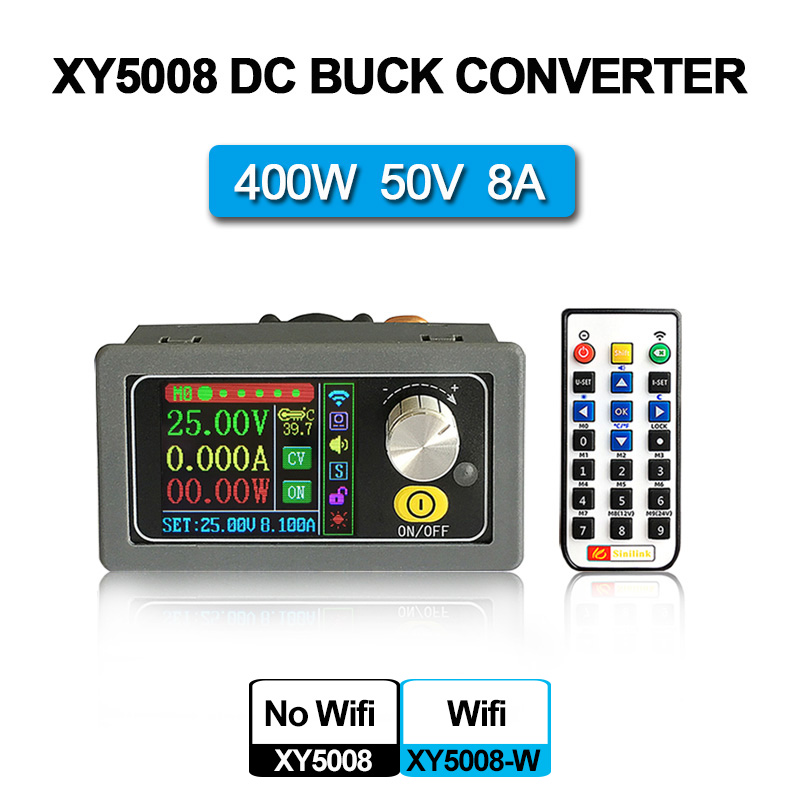 XY5008/XY5008W DC Buck Converter Adjustable CC CV 50V 8A 400W Power Supply Module WIFI APP Variable Step-Down Voltage Regulator