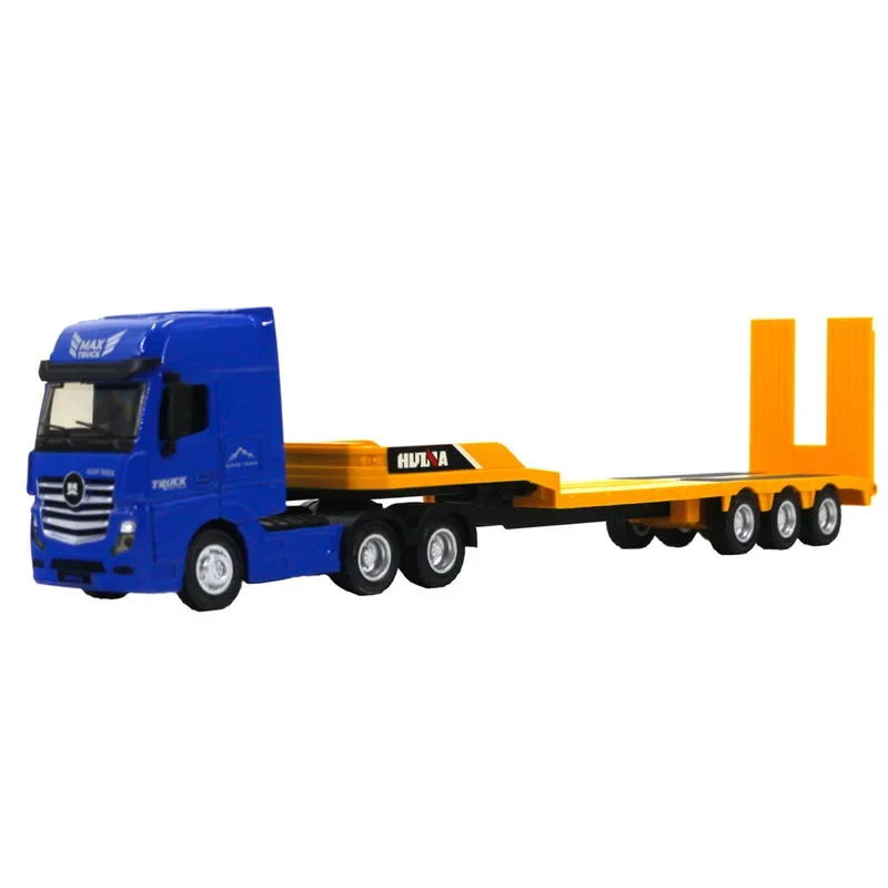 Huina 1730 Model Truck 2023 New 1:50 Scale Semi -alloy Flat Trailer 12 Wheel Engineering Vehicle Diecast Car Toy For Boys Child 4