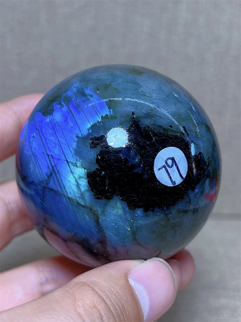 

Natura Crystal Devil Blue Labradorite SPhere With Rain Bow Free Form Carving Reiki Healing Stone Home Decoration Exquisite Gift