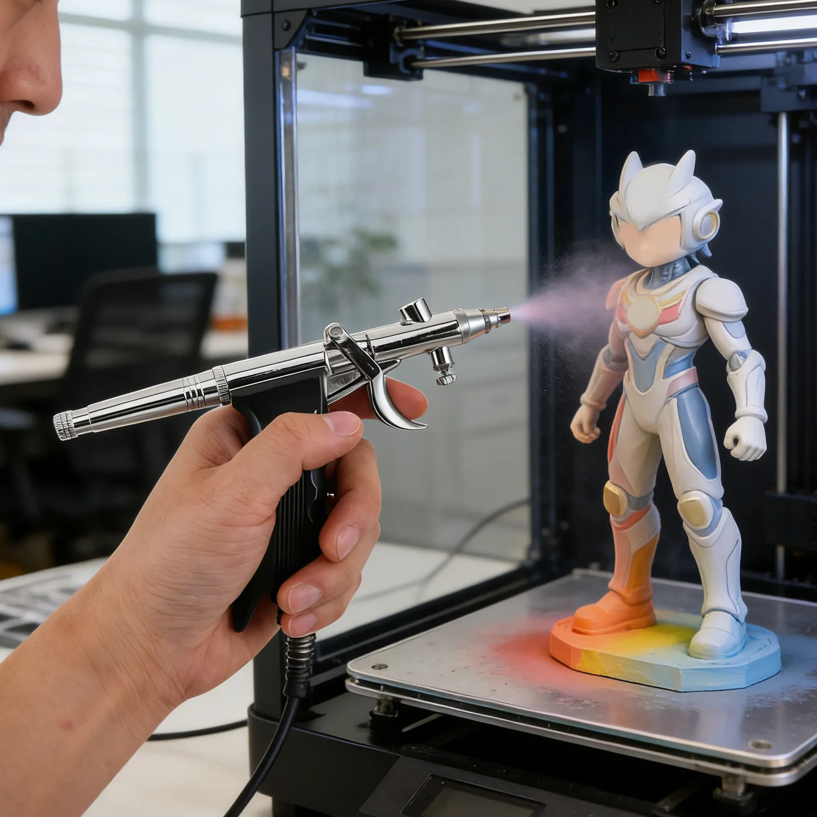 1세트 에어브러시 키트 0.5mm 휴대용 에어브러시 건 플루이드 컵 네일아트 케이크 데코레이션 공예 페인팅 사진 리터칭 메이크업용