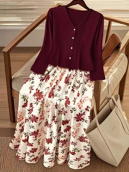plus Size Casual Versatile Dress Set for Women Comfortable All-Match Outfit