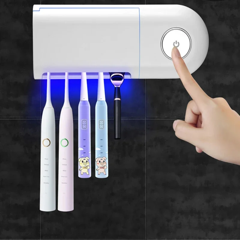 자외선 칫솔 박테리아 살균기, 자외선 칫솔 거치대, 자동 치약 압착기, 디펜서 가정 욕실 세트 