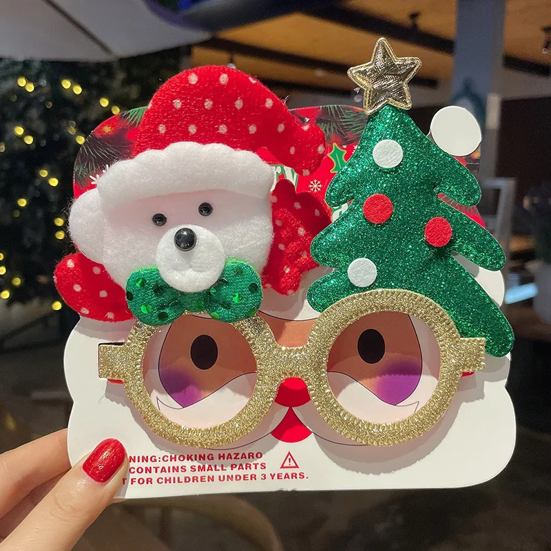 Christmas Series Glasses Xmas Tree Santa Claus Elk Glasses Multi