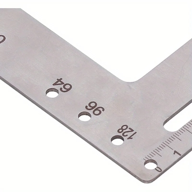 Hole Punch Locator, Stainless Steel Silver Handle Punching Positioner Accurate Scale for Woodworking