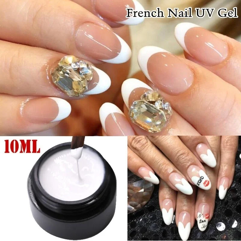 1PC 10ML Gel Varnish French Nail White Nail Polish Gel For Manicure Gellak Semi Permanent Hybrid Nails Art White Gel Nail Polish - 4