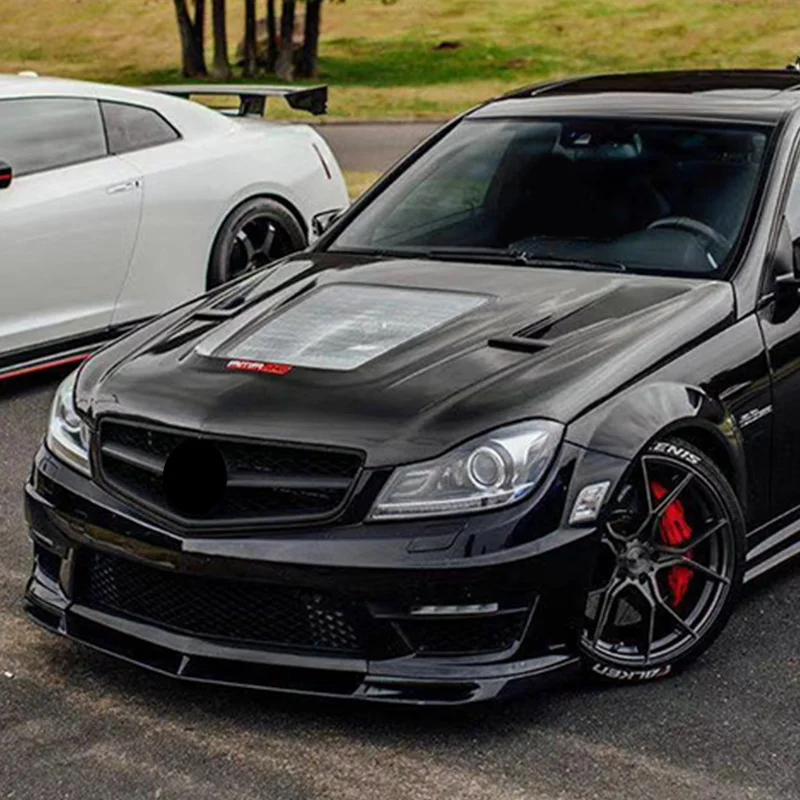 탄소 섬유 프론트 범퍼 립 스플리터, V 스타일 바디 키트, 메르세데스 벤츠 AMG W204 C63 2012-2014 에 적합