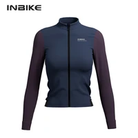 INBIKE Winter Women's Cycling Jersey Long-Sleeved Fleece Warm Outdoor Bicycle Riding Clothing Jersey MTB Sportswear Full Zipper 1