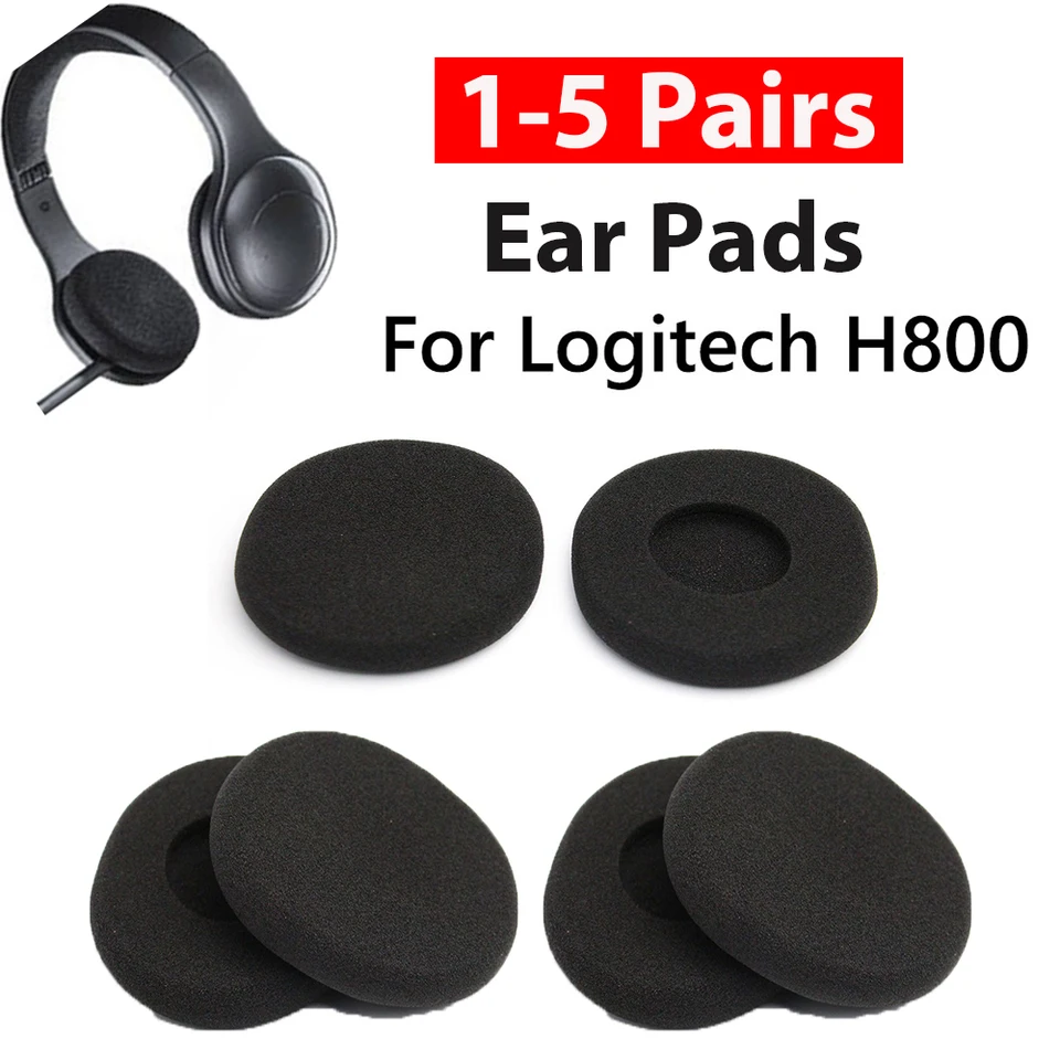 1-5pairs Durable Ear Pads Headphones Headset Sponge Cover For - Main Image