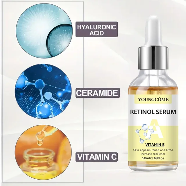 2pcs Vitamin C and retinol fortified serum rich in VC,keep skin hydrated and smooth,smooth fine lines and wrinkles,delicate skin 3