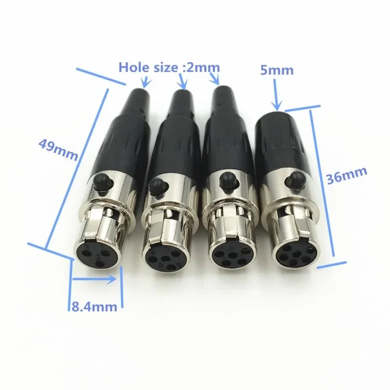 20Pcs 미니 XLR 3P 4P 5P 6P 남성 + 여성 플러그 소형 XLR 오디오 납땜 스트레이트 어댑터 마이크 커넥터 케이블 용 마이크