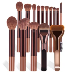 15 - Piece Professional Makeup Brush Set (Brown)