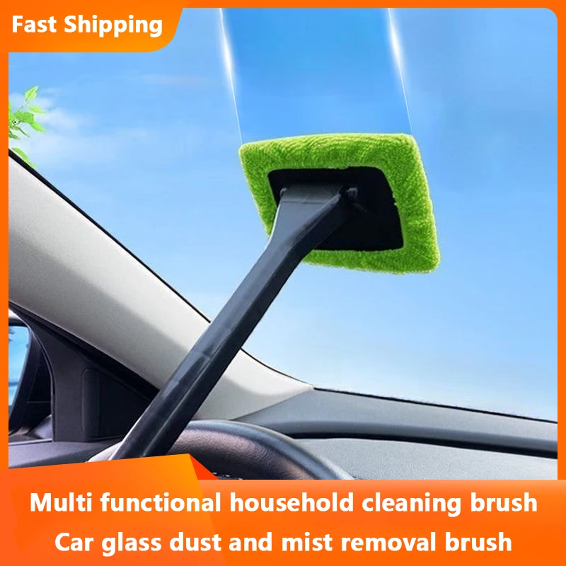 Car Window Cleaner Brush Auto Interior Glass Wash Wiper Multi Functional Household Glass Cleaning Brush Reusable Cloth Pad 1