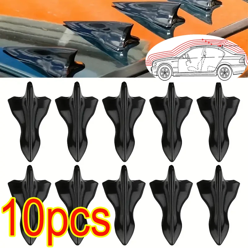 

10-1pcs Carbon Fiber Shark Antenna Decor Universal Car Antenna Roof Radio Aerial Mini Samll Black Fm Antenna Auto Accessories