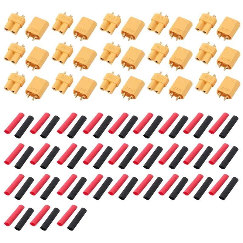 Xt30 15 Paia Connettori Batteria Maschio Femmina Xt30U Connettori Maschio Femmina Spina Rotonda Femmina Con Tubo Termoretraibile