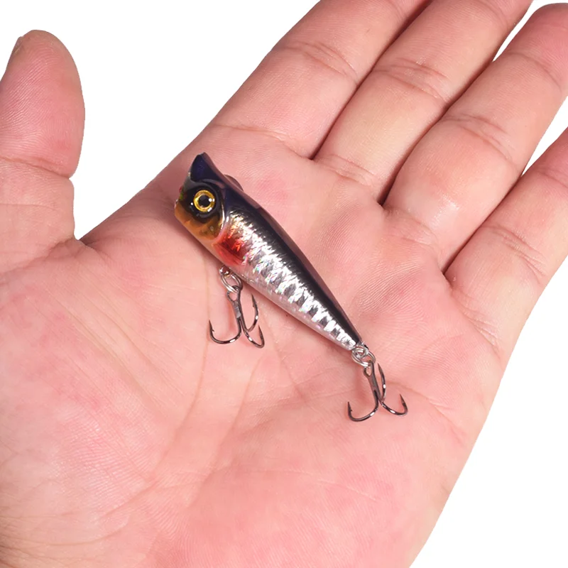 5 Pcs Top water Mini Popper Mixed Color​ Fishing Lure Set 50mm 4.8g Minnow  Wobblers Artificial Plastic Bait With Treble Hooks - AliExpress