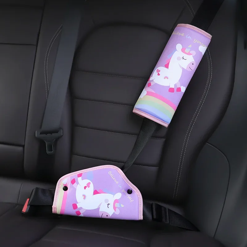 Supporto per la regolazione della cintura di sicurezza per bambini Coprispalla creativo per cartoni animati Coprispalla per cintura di sicurezza per cintura per auto per bambini che dormono - immagine 4