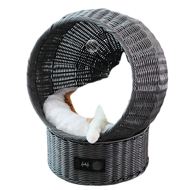 

nest rattan woven summer kitten rattan nest closed cat nest bamboo woven summer cool nest four seasons general cat products