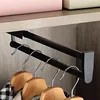 Telescopic Clothes Rod Closet Pants Rack Top Mounted Vertical Pull-Out Wardrobe Crossbar Hanger 1