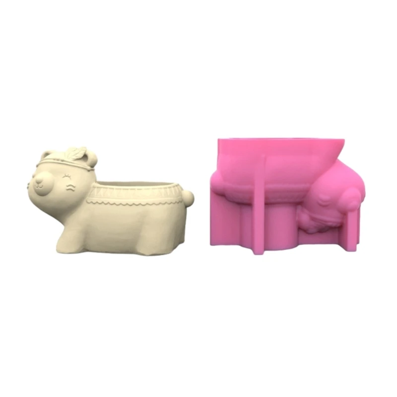 

Silicone Molds Resin Casting Mold Home Decorations 3D Bear Cup Mold Flower Pots Molds Gift for DIY Craft Lover T8DE