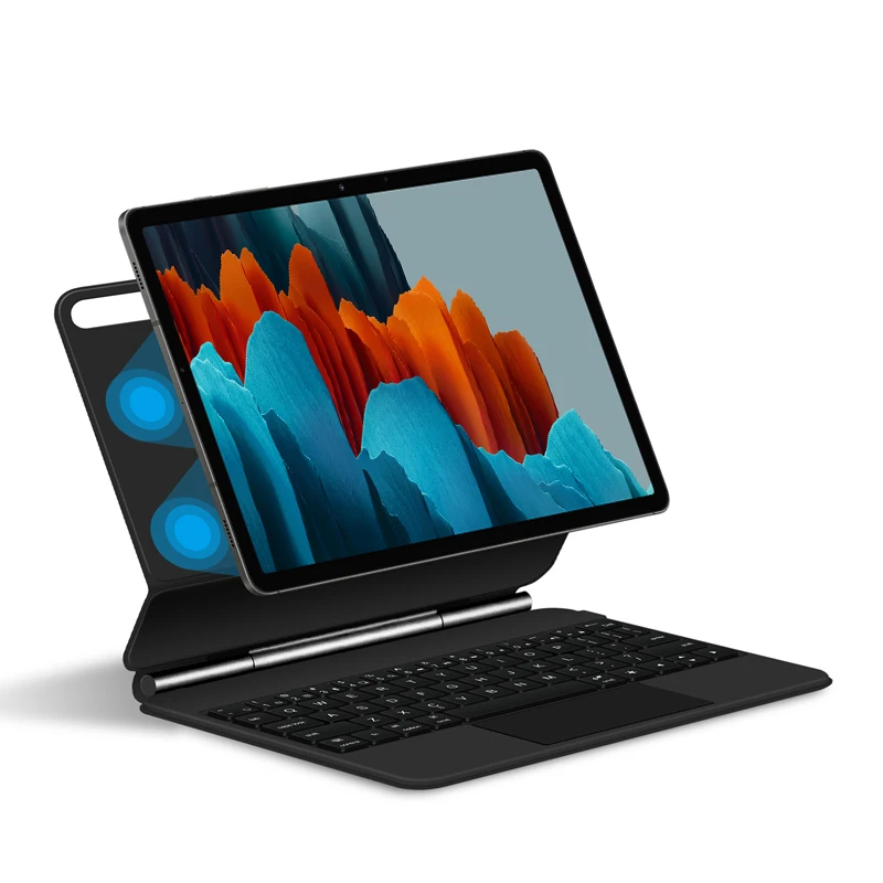 Funda 삼성 갤럭시 탭 S7 S8 S9 FE 11 인치 T870 X700 X710 SM-X510 10.9 인치 스마트 케이스 터치패드 매직 키보드, 백라이트 포함