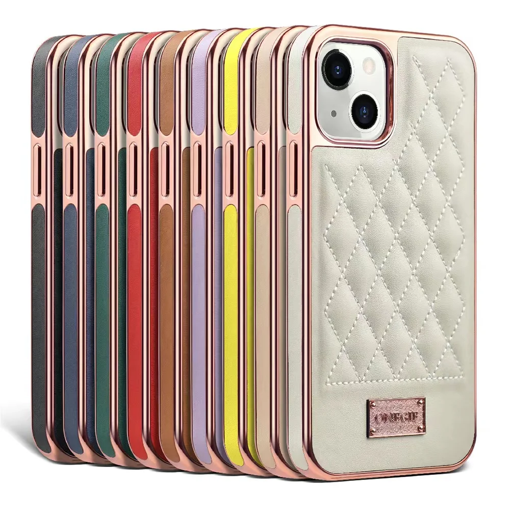 Luxury Electroplated Leather Mobile Phone Case For iPhone 13 Pro Max 12