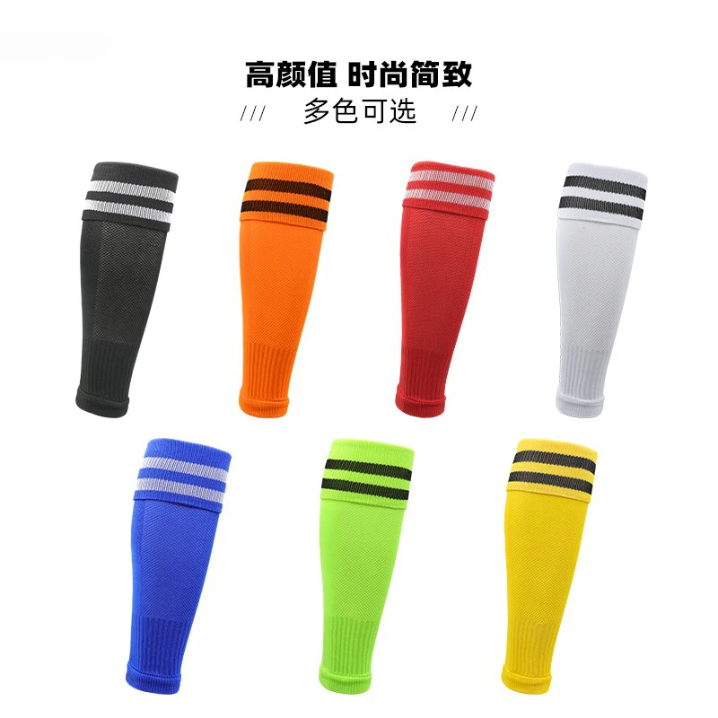 A Set Sports Equipment Anti Slip Soccer Socks Adult Kids Leg Cover Calf Sleeve Over Knee Football Shinguard Protective Gear