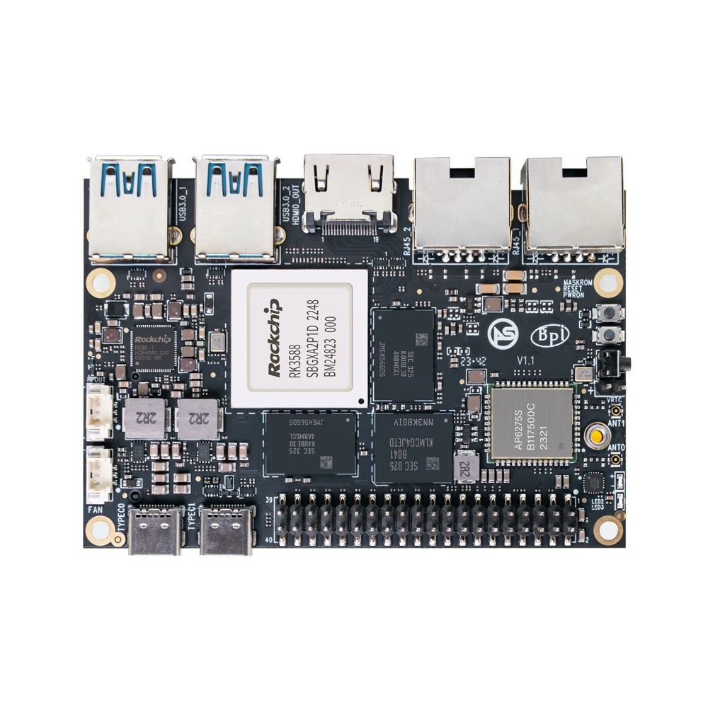 AvaCoreBPI-M7 RockChip RK3588 PI-co ITX 개발 보드 ArmSom Sige7 GPU 5채널 4K UI, 2개의 2.5G 이더넷 지원 WiFi 6
