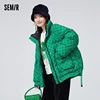 Semir Down Jacket Women with Presbyopia All Over Print Oversize Stand Collar Fashionable Winter Raglan Sleeves Warm Trendy Cool 2