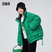 Semir Down Jacket Women with Presbyopia All Over Print Oversize Stand Collar Fashionable Winter Raglan Sleeves Warm Trendy Cool 2