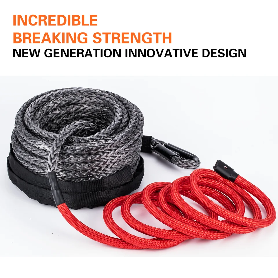 Cavo Verricello Sintetico 6.5mm X 15m - Resistenza 8300 Libbre | Per SUV, ATV, Fuoristrada