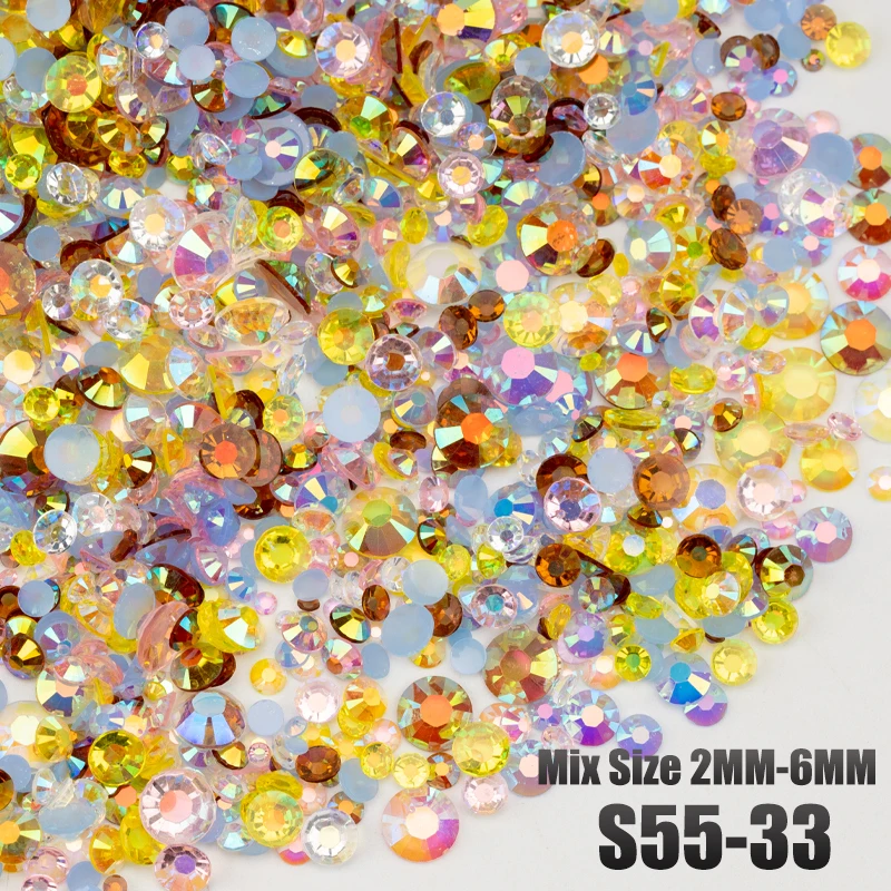 VDD 30/100g Neue Mix Größe 2-6mm Harz Strass Kristall Farbe AB Flatback Steine für DIY Handwerk Nail art Dekorationen Großhandel – Detail 38