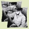 Levi Ackerman Attack On Titan Pillow Covers Cartoon Sofa Decorative Home Double-sided Printing Short Plush Cute Cushion Cover 4
