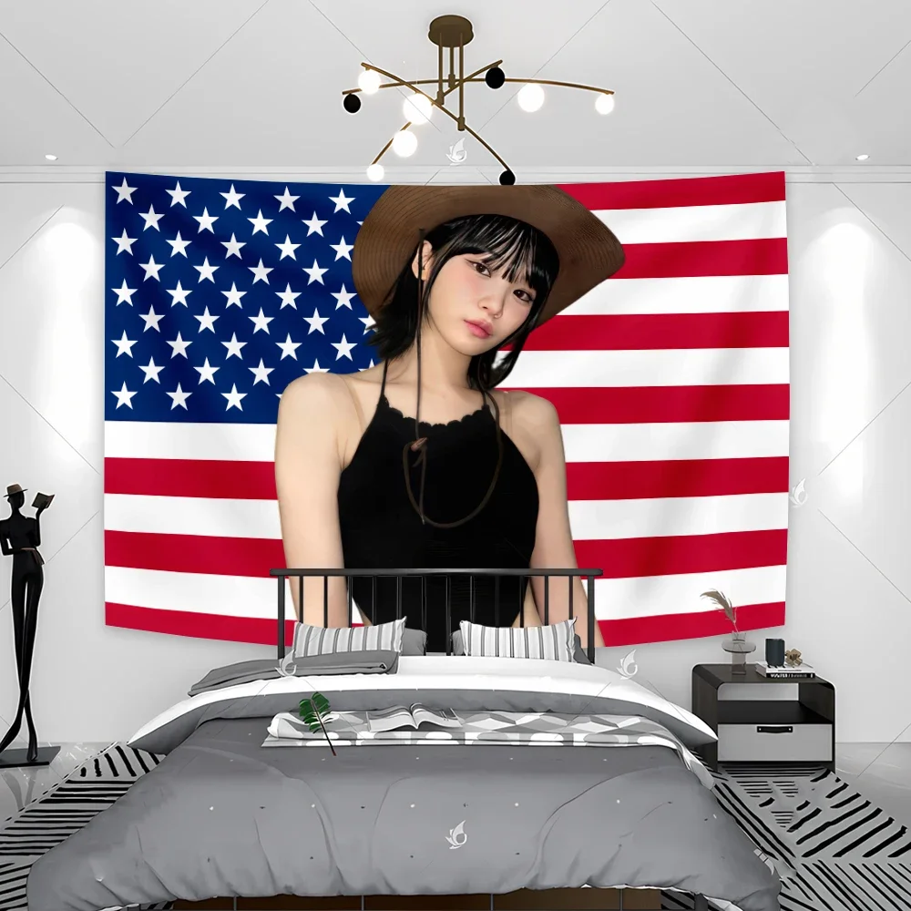 Beauty Girl Chaewons National Chae Flag Home Decoration Wall Hanging Tapestry Decoration Bedroom Sofa Background Cloth