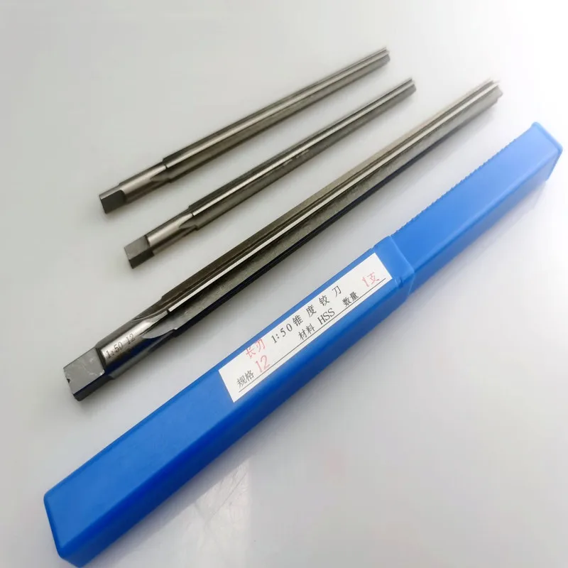 HSS extension 1:50 taper machine reamer 3-16mm, manual reamer for machine tool hole expansion and precision cutting 3
