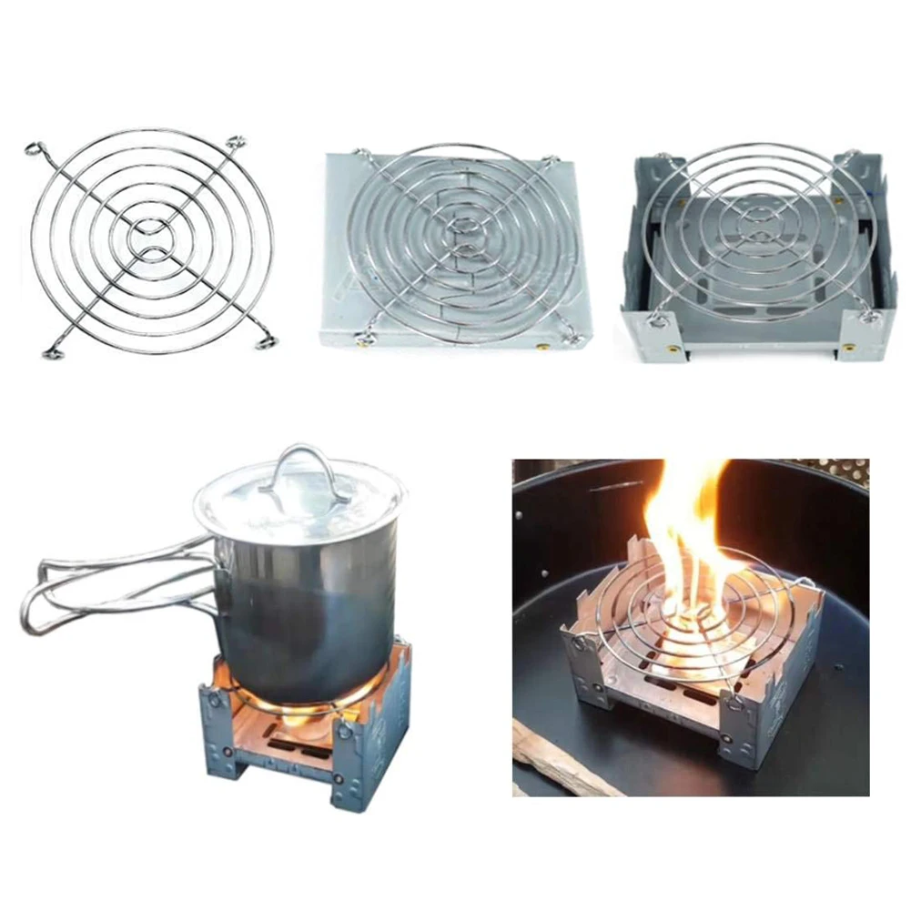 Reusable Disc Wire Bracket Outdoor Camping Tackles Wax Stove with Stainless Steel 1 Set For Camping Hiking Mountain Climbing