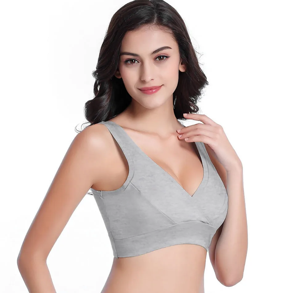 Pregnant Women Tank Tops Maternity Wide Shoulder Strap Comfort Bralette Without Underwire Cross Over Breastfeeding Bra Women Bra 6