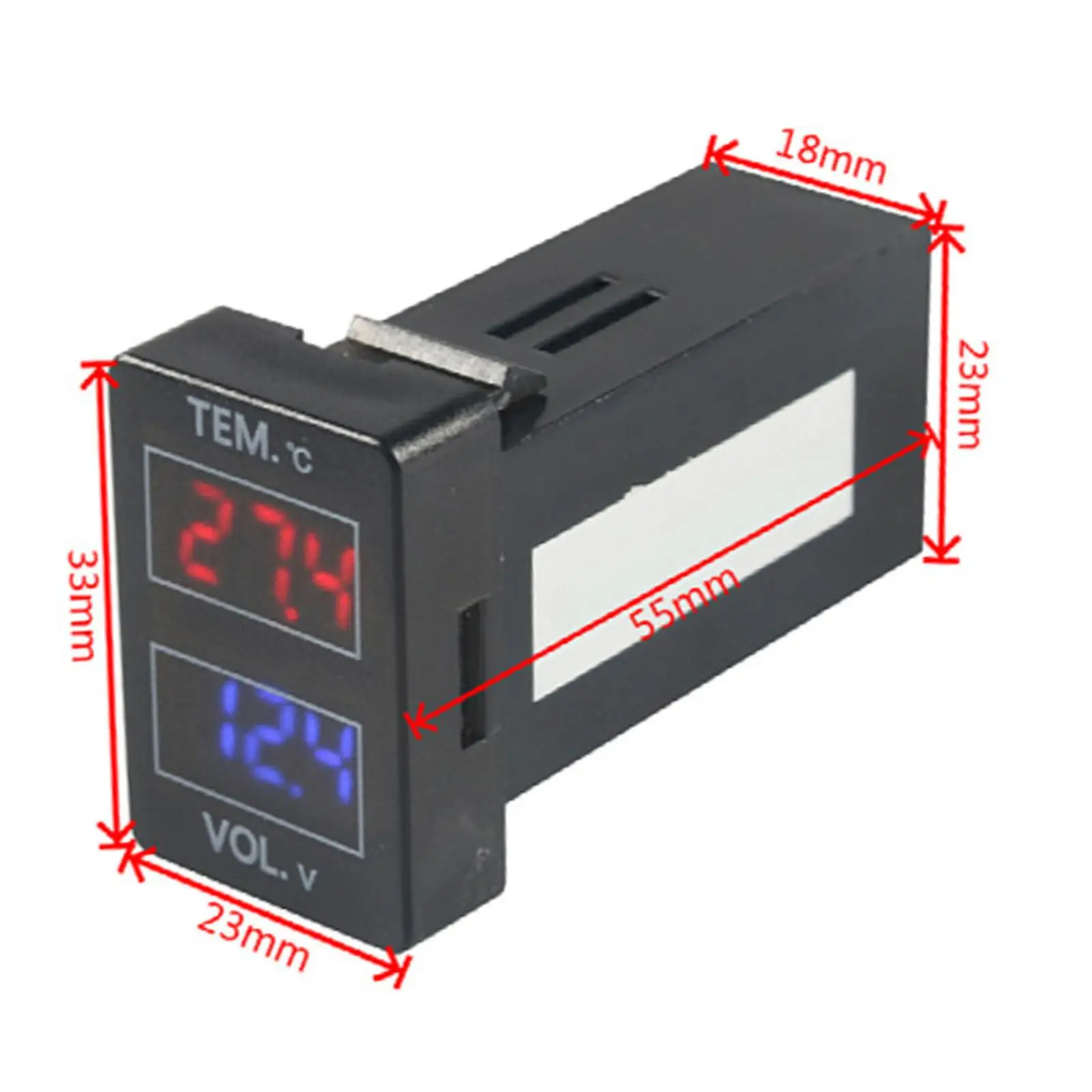 Digital Voltage Temperature Display Meter Tools Equipment Temp V Tester