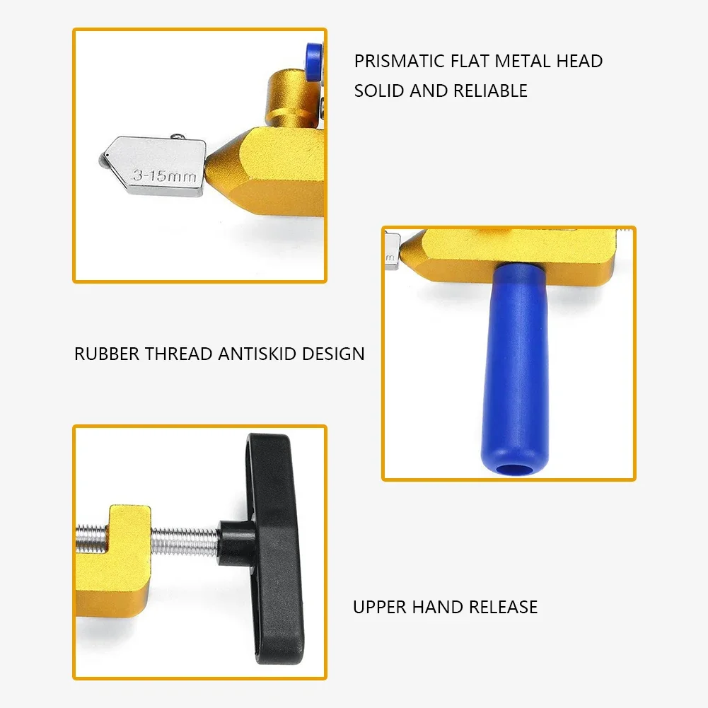 2 in 1 Glass Ceramic Tile Cutter with Knife Wheel Diamond Glass Cutter Breaking Pliers Manual Tile Glass Cutting Tool Hand Tools 5