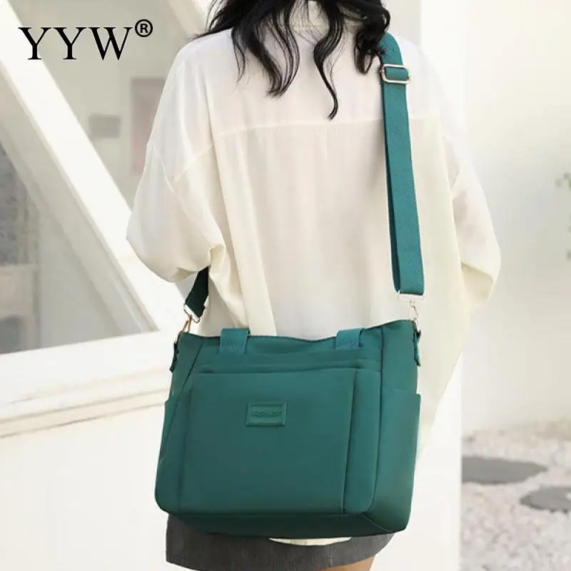 Large Capacity Tote Bags Women's Simple Casual Nylon Fabric Handbag Versatile Waterproof Oxford Single Shoulder Commuting Bag