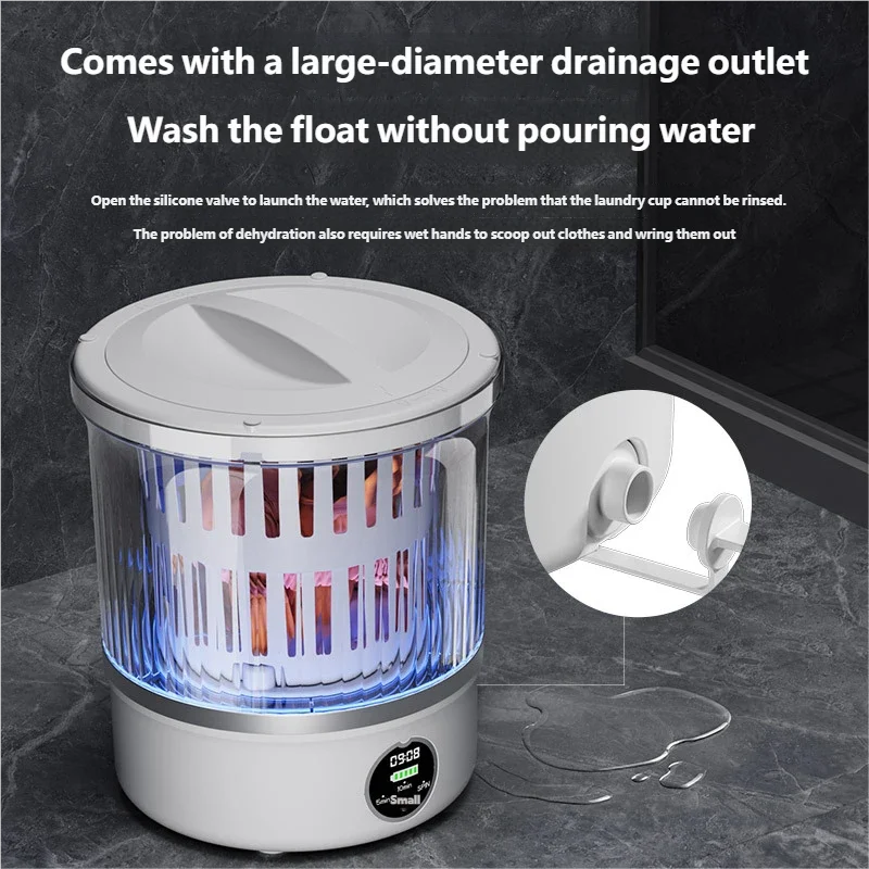 HOMEFISH Dehydrated Underwear Washing Machine Fully Automatic Dormitory Mini Mini Sock and Underwear Washing Machine 3