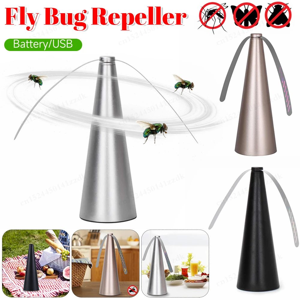 Outdoor Fly Bug Repeller Electric USB Or AA Battery Fly Repellent Fan Kitchen Electric Food Protector Pest Control Tool