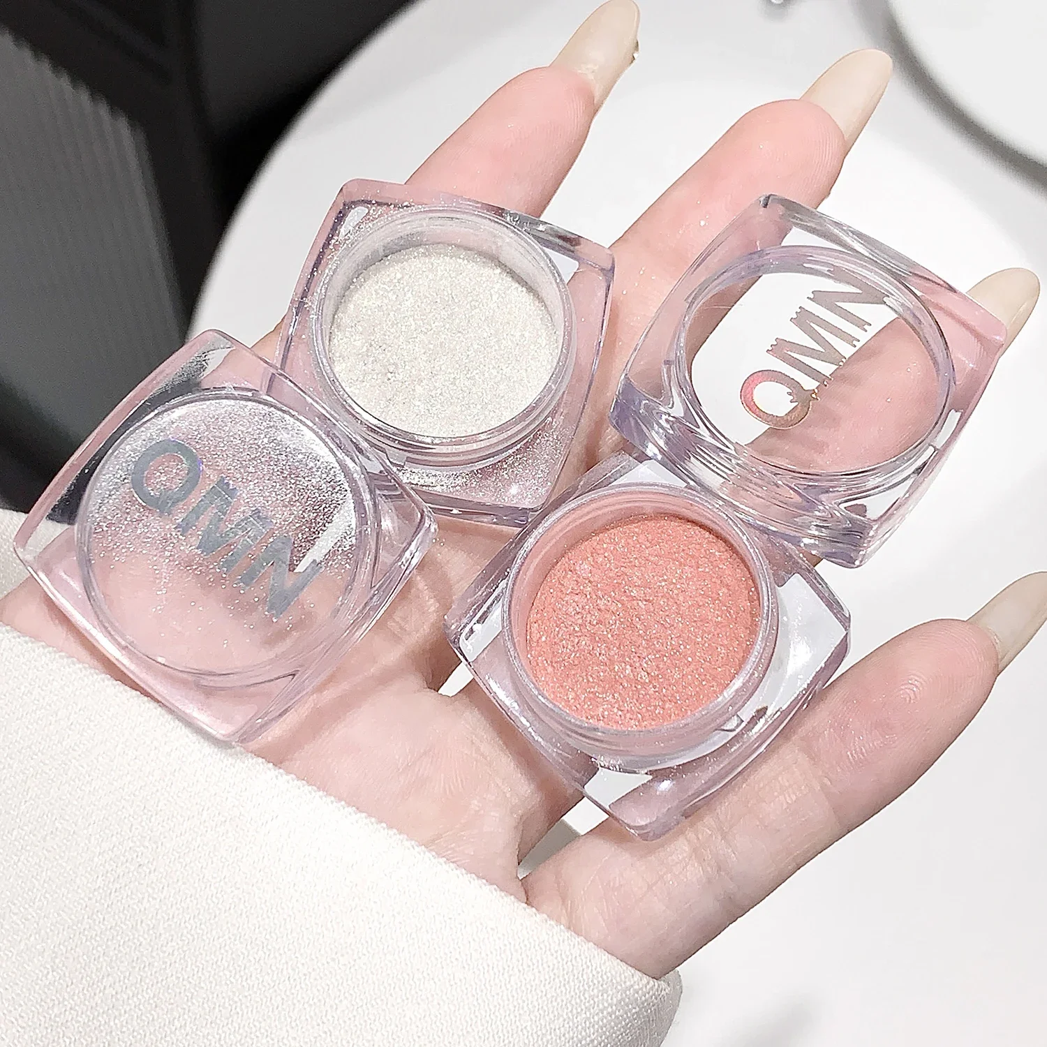 1PC Shimmer Fairy Powder White Pink Glitter Loose Highlighter Sparkling Powder Face Body Makeup Bronzer Illuminator Cosmetic 2