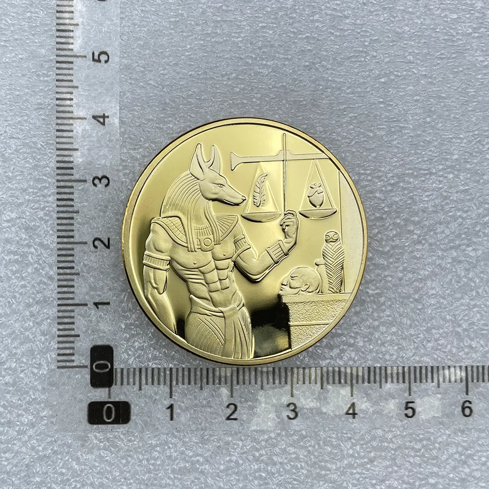 Anubis Gold Coin Pyramid Challenge Coin The Death God in Ancient Egyptian  Mythology Coin Collectibles Medal in Capsule - AliExpress