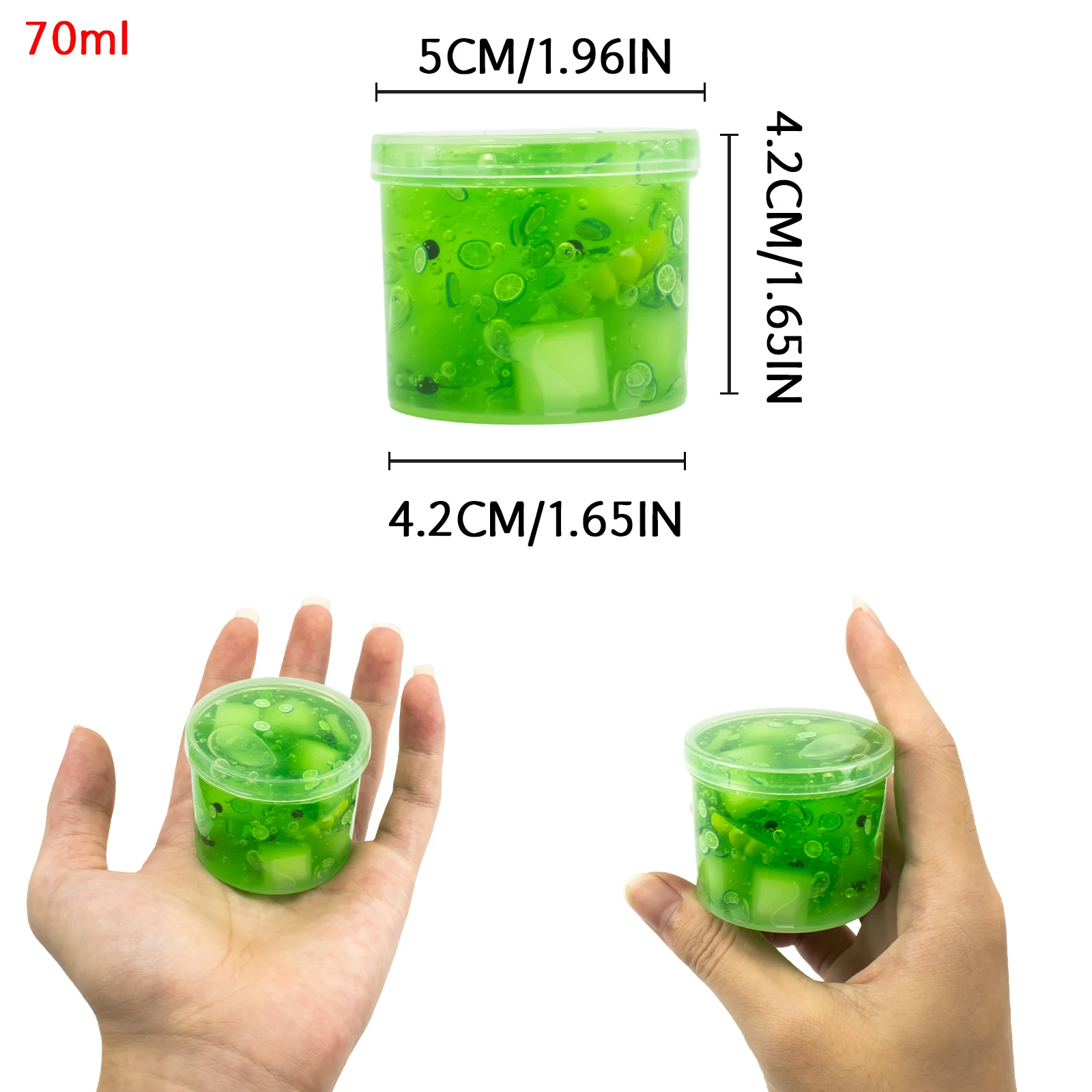 70/300ml Large Crunchy Crystal Slime Kit - Leaf Watermelon Grape Premade Slime Pack Set Non-Sticky Jelly Cube Slime for Party 2