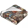 Antique Persian Isfahan Silk Rug With Flowers Animals Blankets Fleece Lightweight Throw Blankets Sofa For Home Throws Bedspread 4