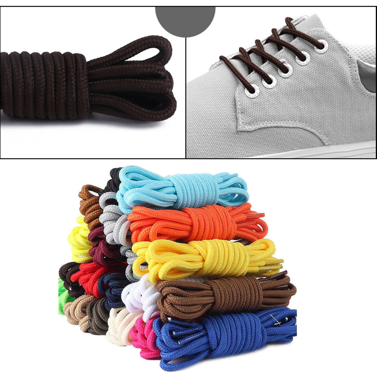 1 Paar hochwertige, runde Schnürsenkel für Stiefel, 4 mm Durchmesser, geeignet für Wanderstiefel, strapazierfähige Schnürsenkel für Arbeitsschuhe. – Detail 14