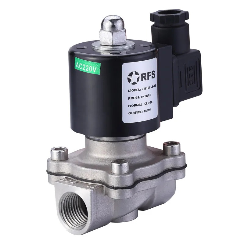 

2W-160SS -15 AC220V AC110V AC380V Normally Closed Electric Water 2/2 Way Solenoid Valve