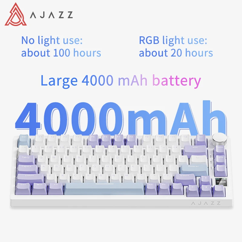 Ajazz RGB 트라이 모드 게이밍 기계식 키보드, 82 키 블루투스, 2.4GHz 무선 게이머 키보드, PC 노트북용 커스텀 개스킷, Ak820