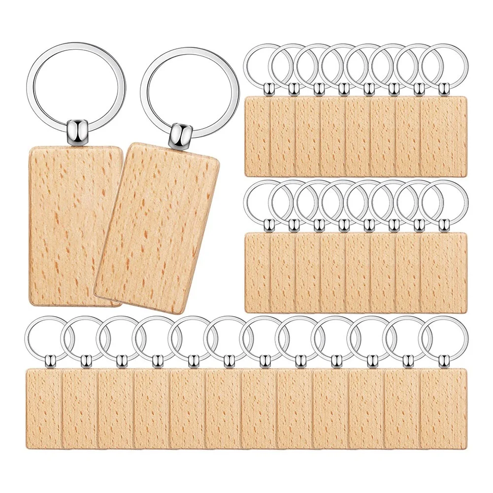 

100 шт., деревянные заготовки для ключей с гравировкой по дереву